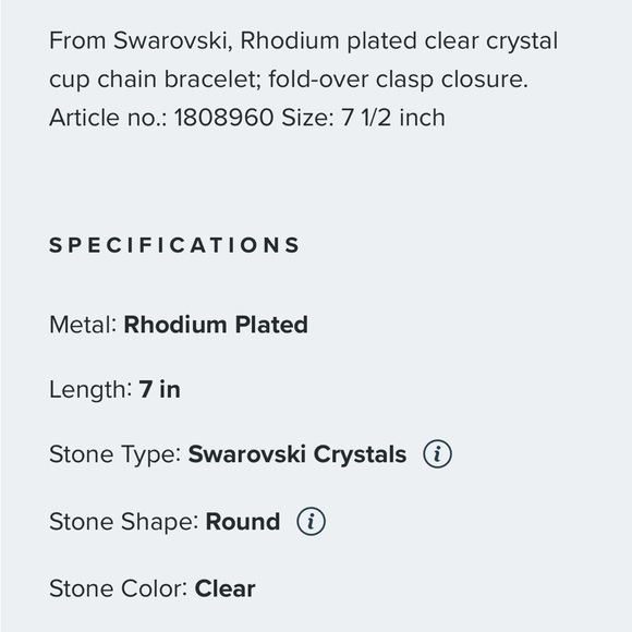 Swarovski Chrystal Emily Tennis Bracelet - Picture 8 of 8